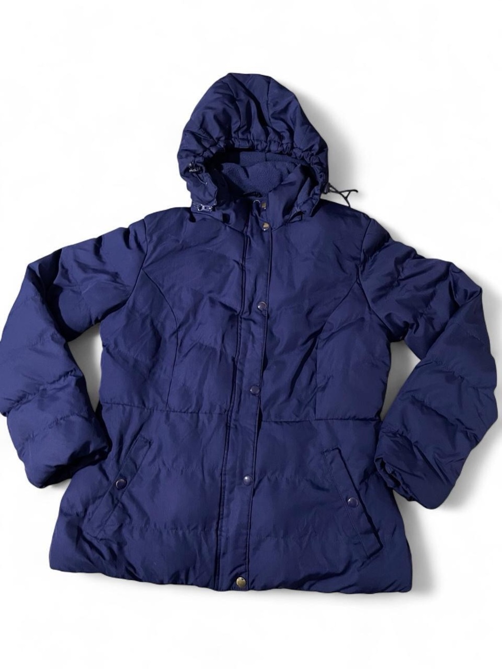 Faded Glory Dark Blue Hooded Puffer Jacket